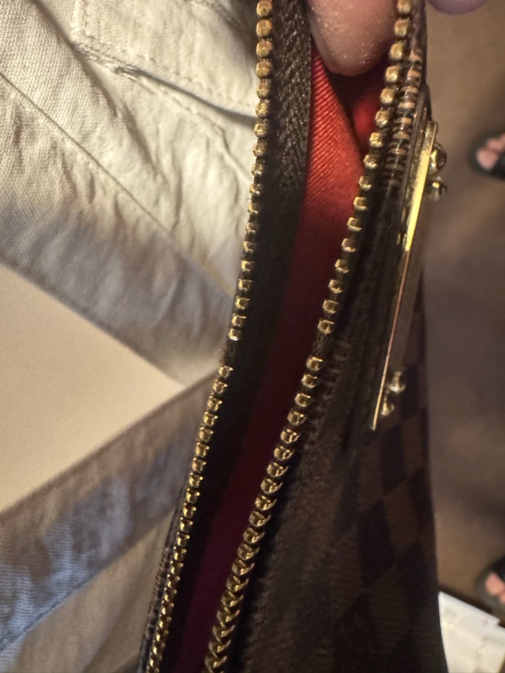 Louis Vuitton Brown Damier Ebene Chain Shoulder Pochette - Picture 12 of 12
